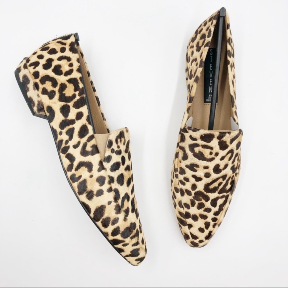 New Steven Haylie-L Leopard Haircalf Loafers
